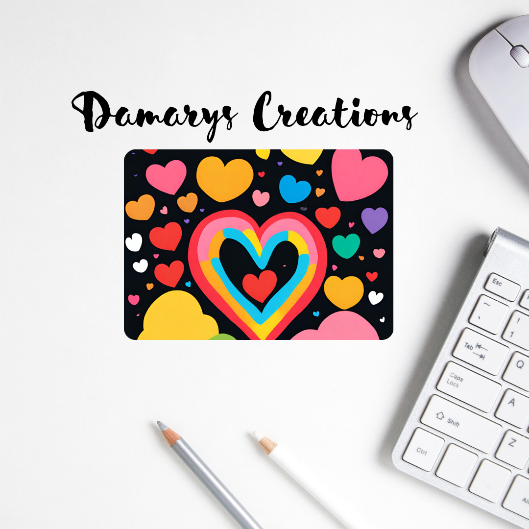 Hearts mouse pad