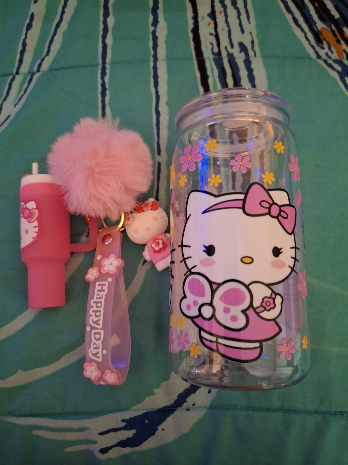 Cute Kitty Glass Cup Set – 16 oz