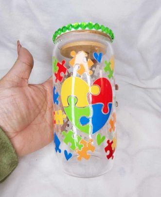 AUTISM can glass with gem