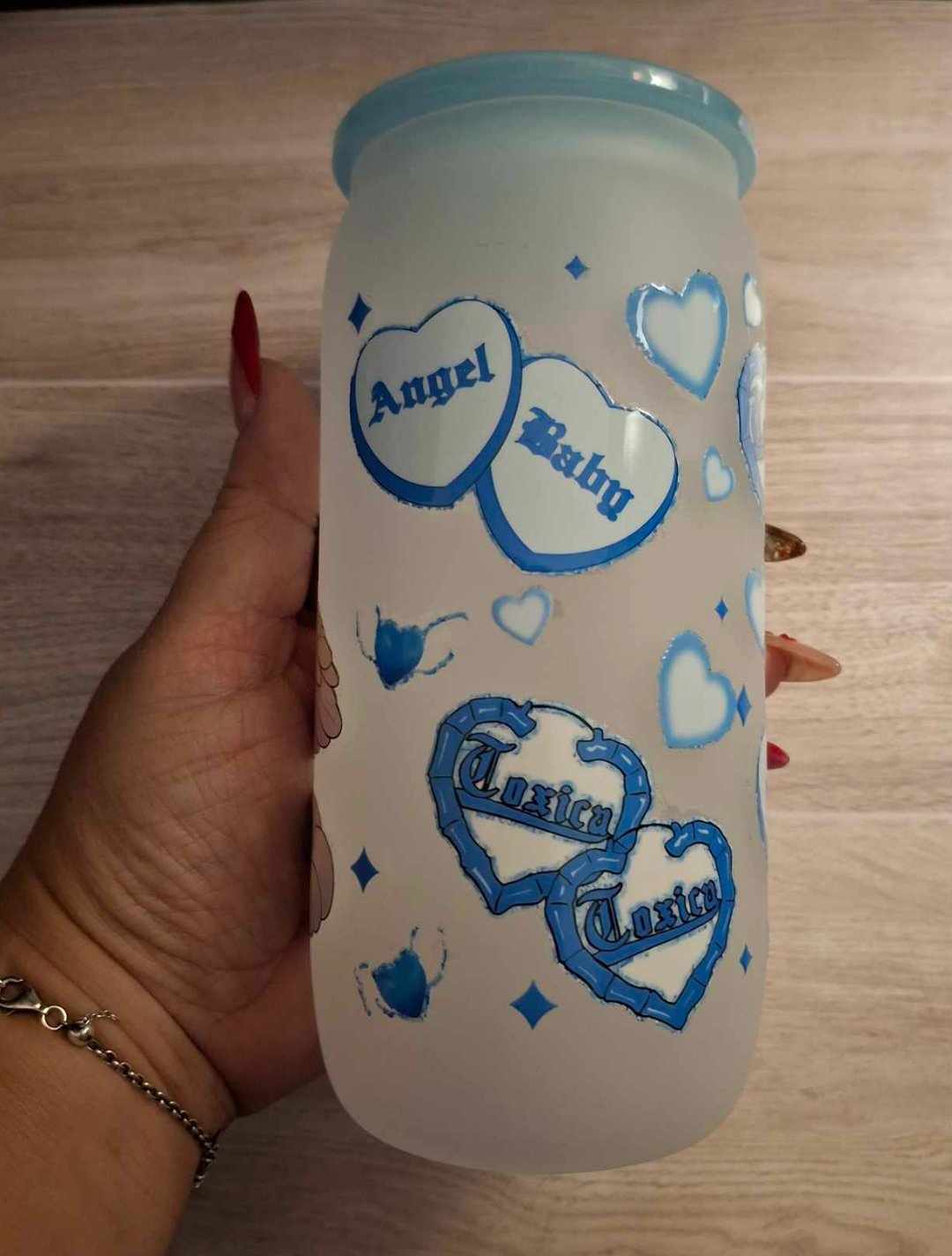 ANGEL BLUE GLASS CUP