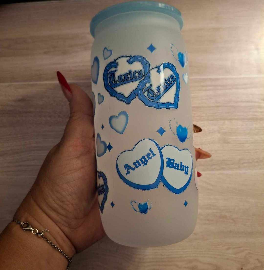 ANGEL BLUE GLASS CUP