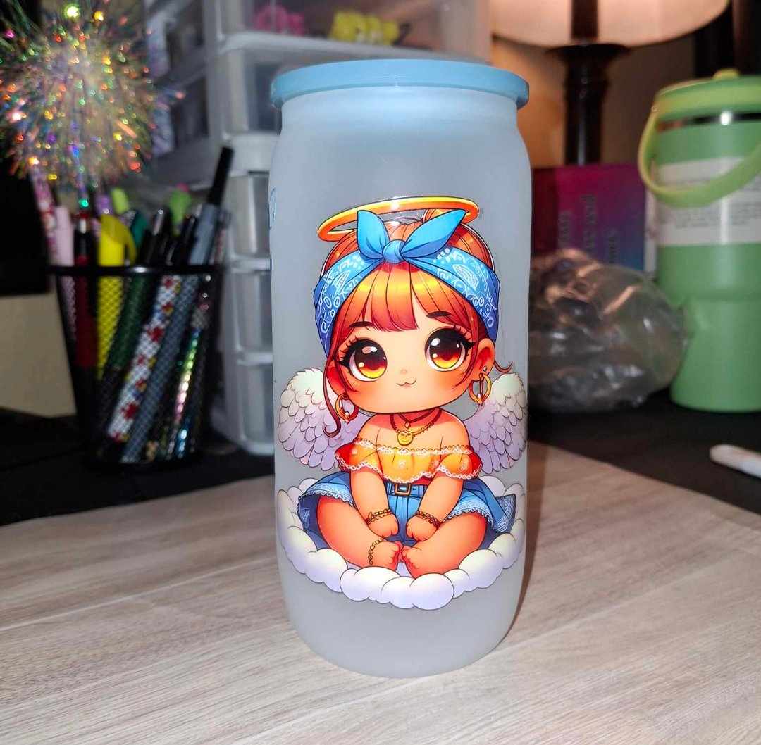 ANGEL BLUE GLASS CUP