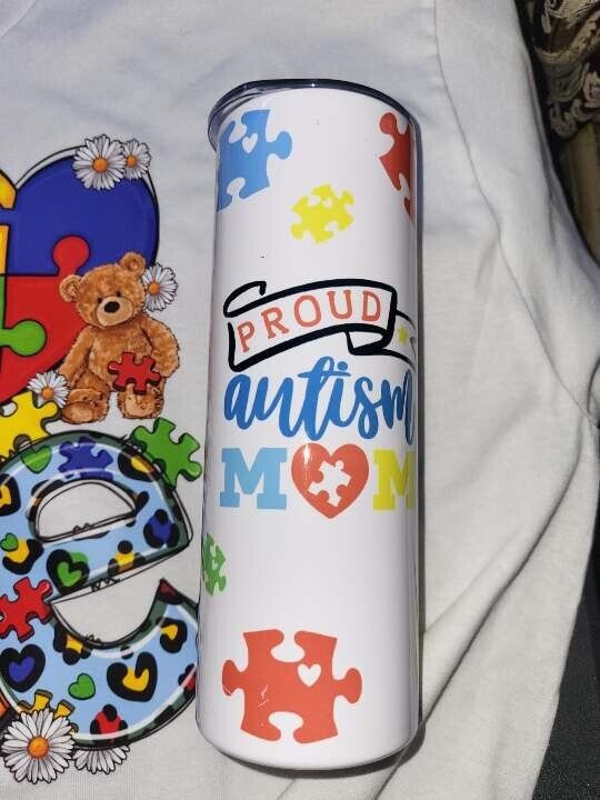 Set autism t shirt SIZE LARGE ,Tumbler , Pen