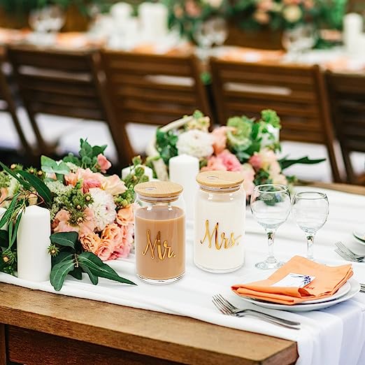 Mr and Mrs Glass Cups