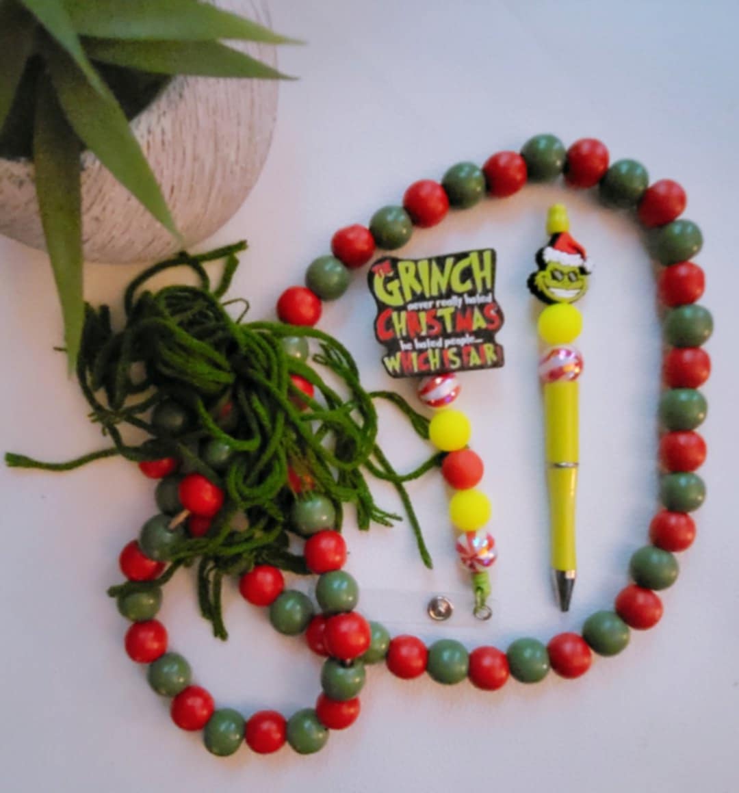 grinch pen and badge set