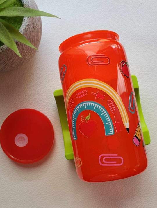 TEACHER RED 16 oz neon glass