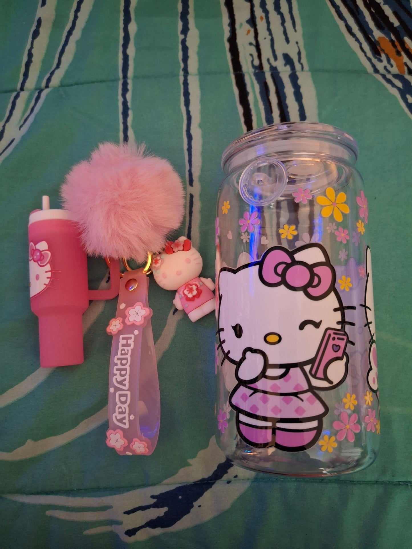 Cute Kitty Glass Cup Set – 16 oz