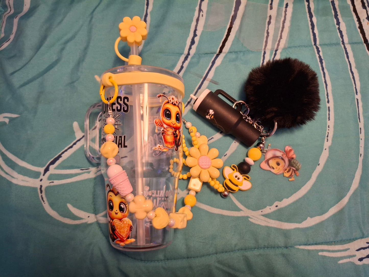 🐝 Bee Sunshine Glass Cup Gift Set – 16 oz