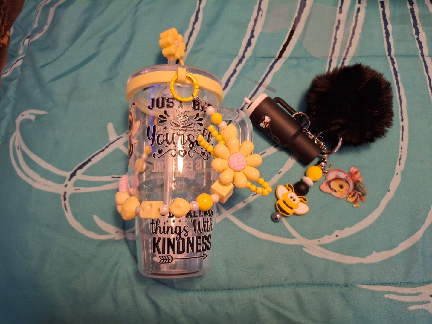 🐝 Bee Sunshine Glass Cup Gift Set – 16 oz
