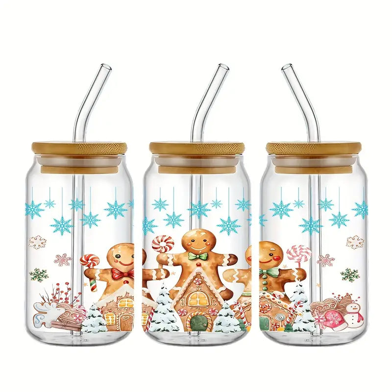 Can Glass “Winter Ginger Village”